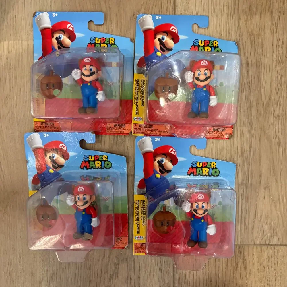 Super Mario 2021 Figures Mario, Racoon Mario, Luigi LOT of 6